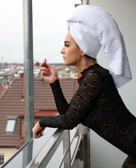 Marvelous brunette Lola Candy posing in her lingerie compilation