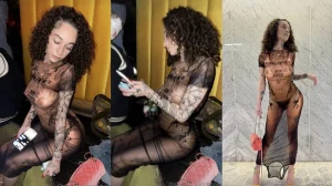 Bhad Bhabie ver a través del pecho vestido solo imágenes 1074x600 1