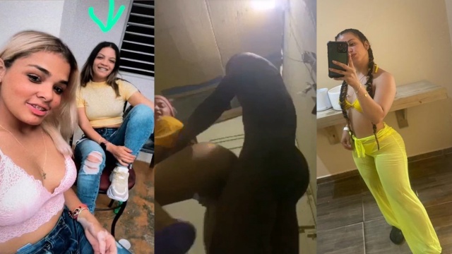 Katheryn Rodriguez Singando con un Haitiano