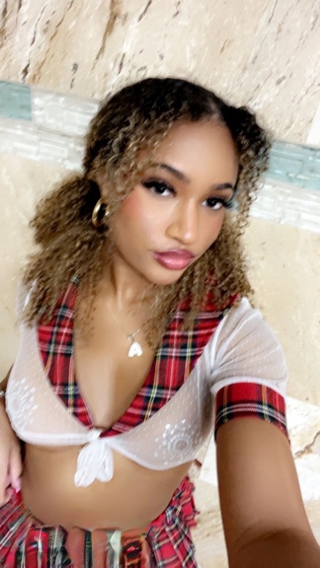 Curly haired babe Sky Alexxxis shows off her big ass in a sexy compilation